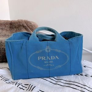 Authentic Prada Canapa Canvas Tote Medium